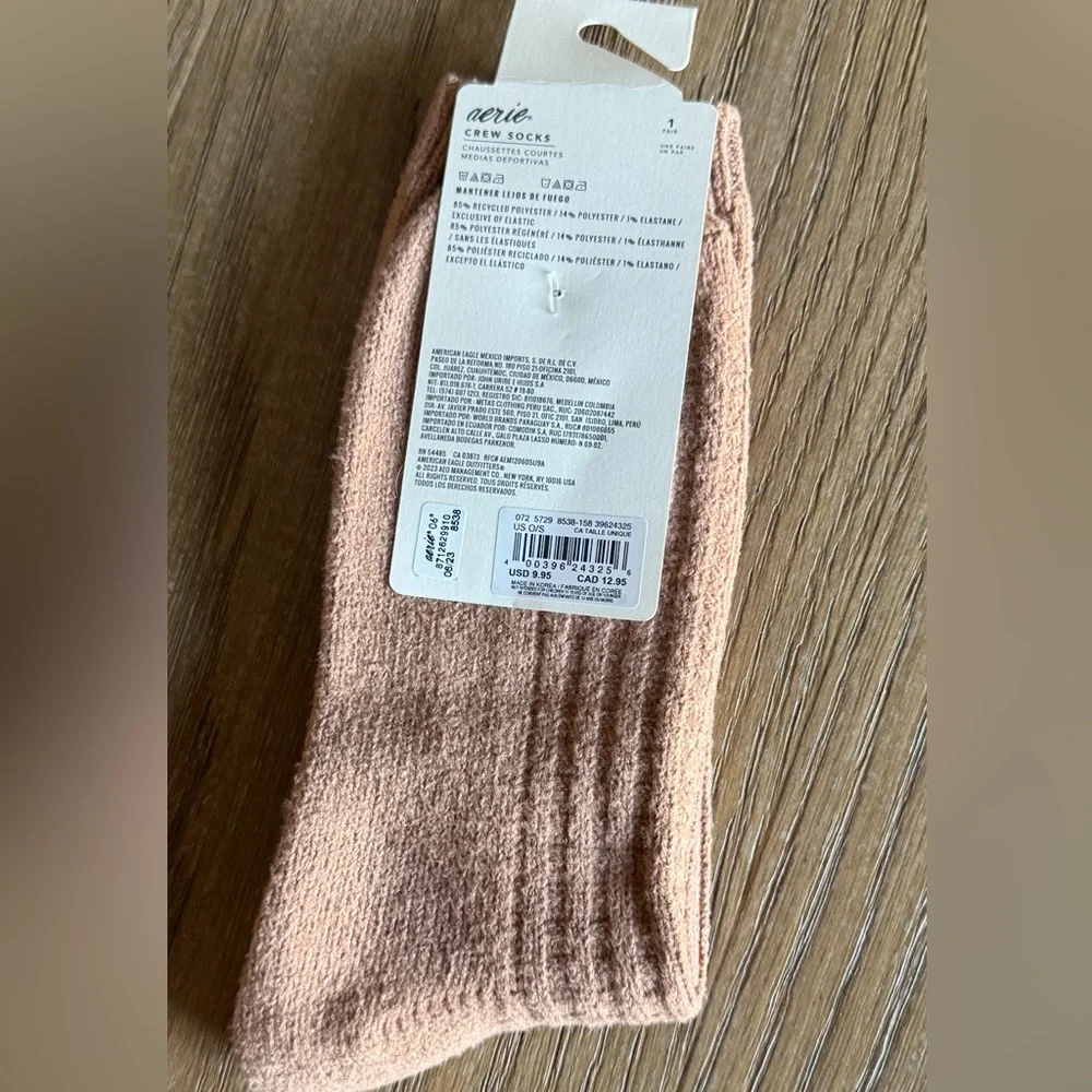 Bundle Aerie Waffle Crew Sock Brown and Gray
